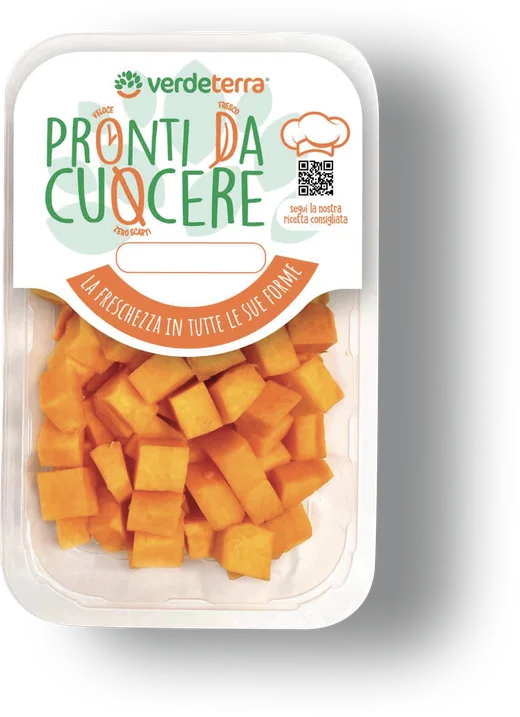 Zucca a cubetti pronta da cuocere