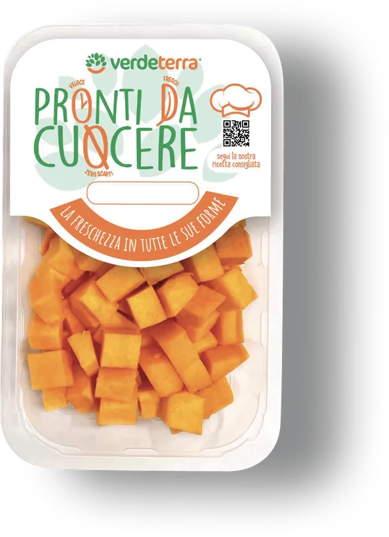 Zucca a cubetti pronta da cuocere