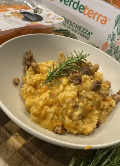 Risotto zucca e salsiccia